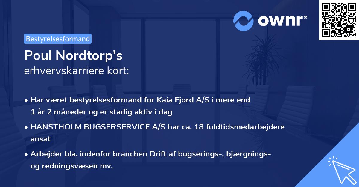 Poul Nordtorp's erhvervskarriere kort