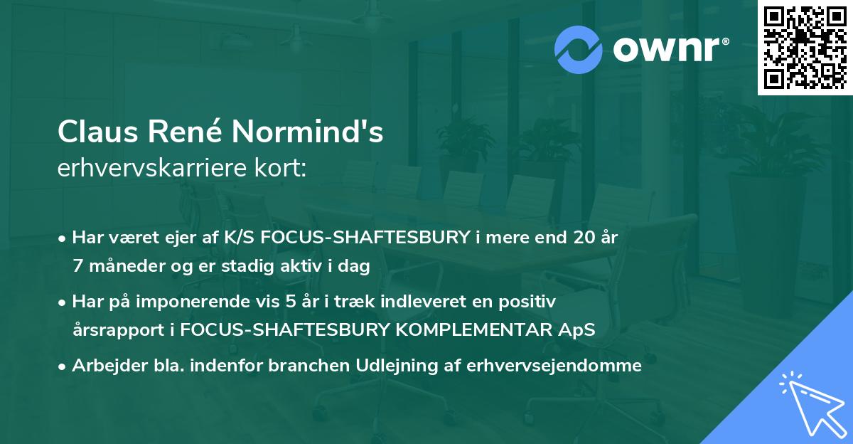 Claus René Normind's erhvervskarriere kort