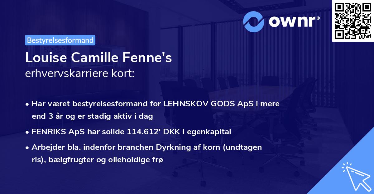Louise Camille Fenne's erhvervskarriere kort