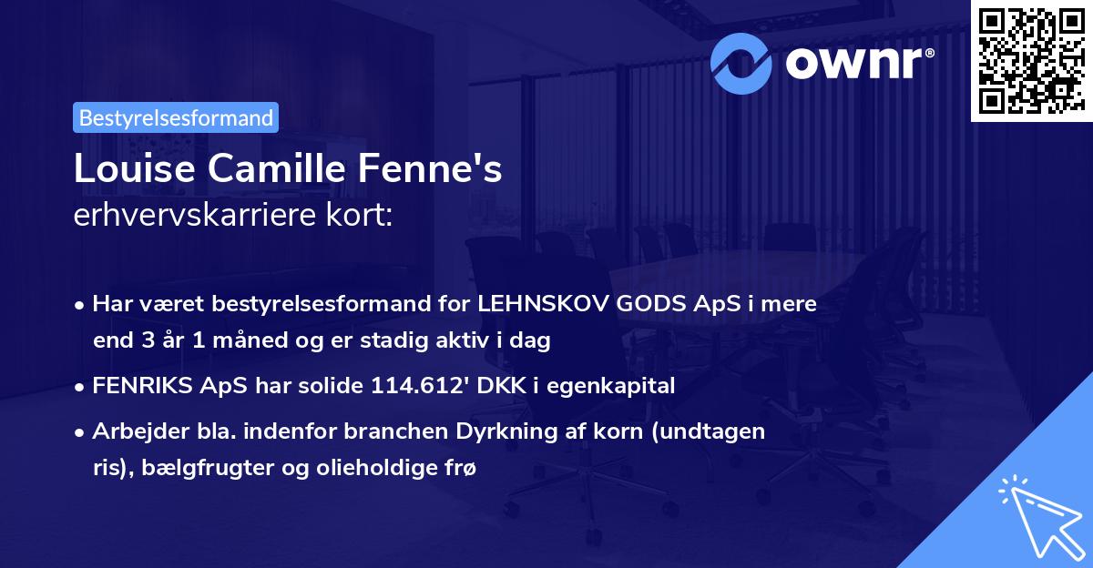 Louise Camille Fenne's erhvervskarriere kort