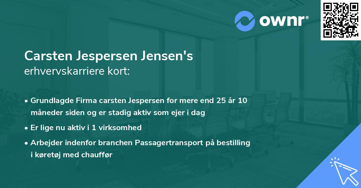 Carsten Jespersen Jensen's erhvervskarriere kort