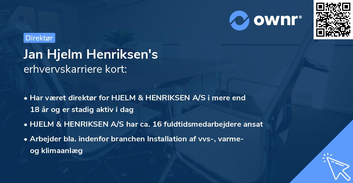 Jan Hjelm Henriksen's erhvervskarriere kort