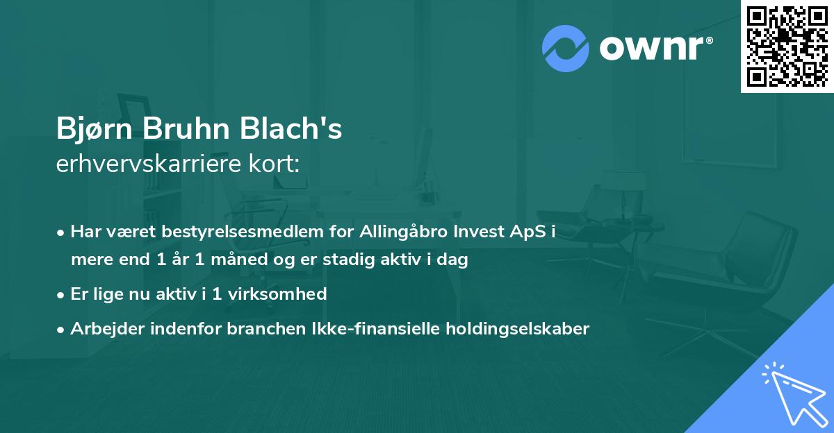 Bjørn Bruhn Blach's erhvervskarriere kort