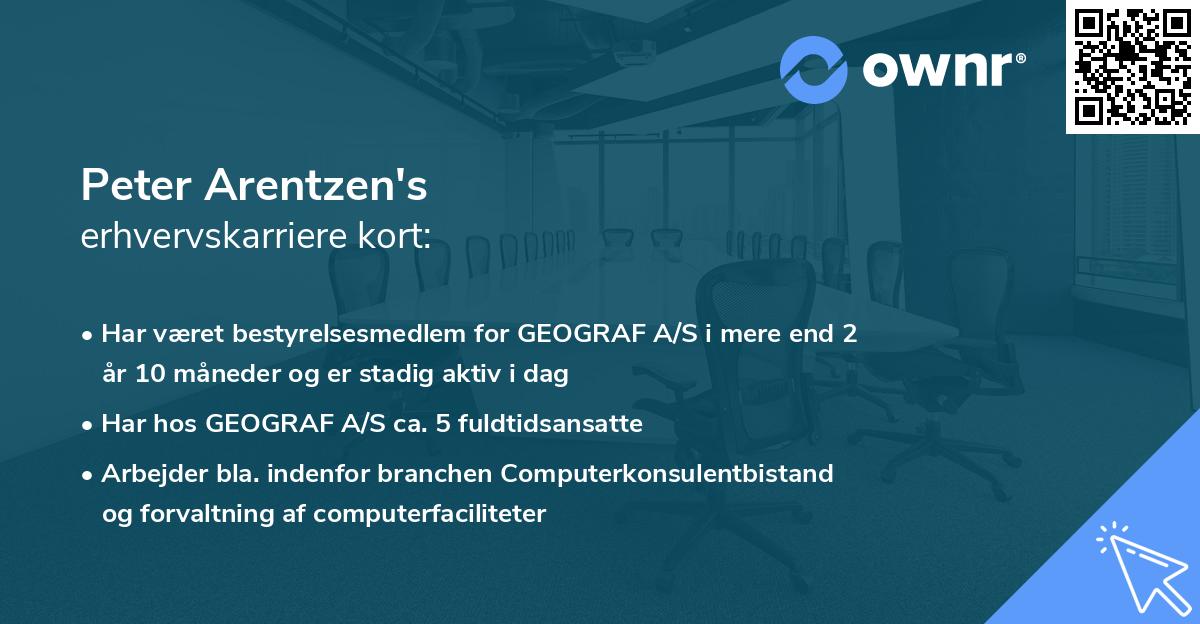 Peter Arentzen's erhvervskarriere kort