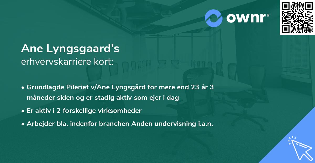 Ane Lyngsgaard's erhvervskarriere kort