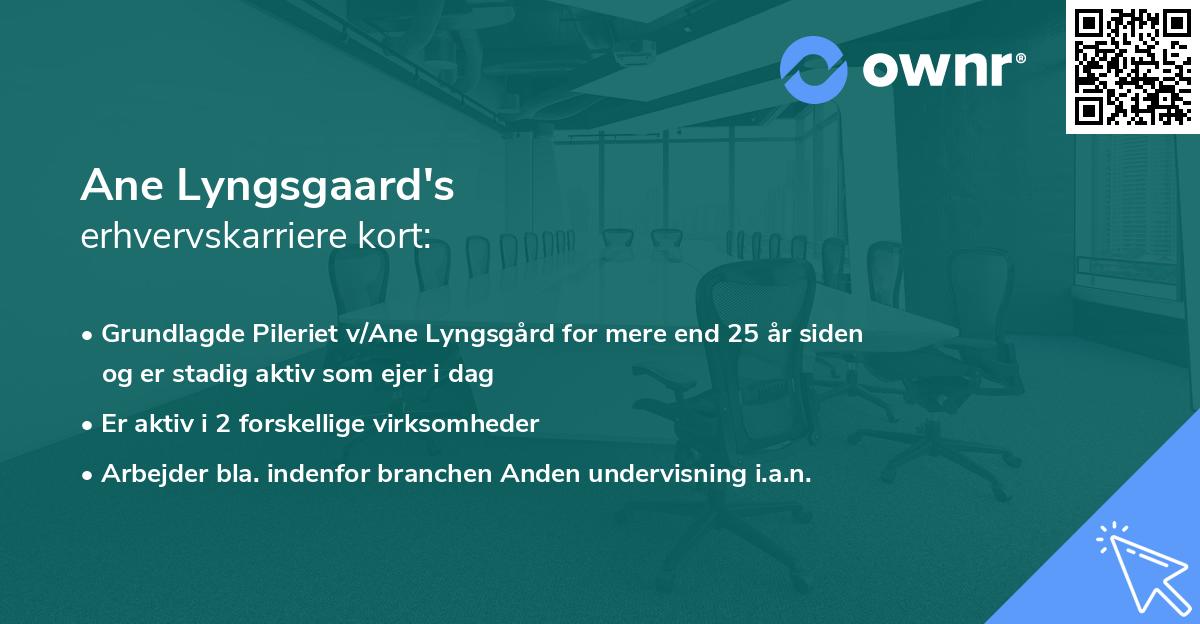 Ane Lyngsgaard's erhvervskarriere kort