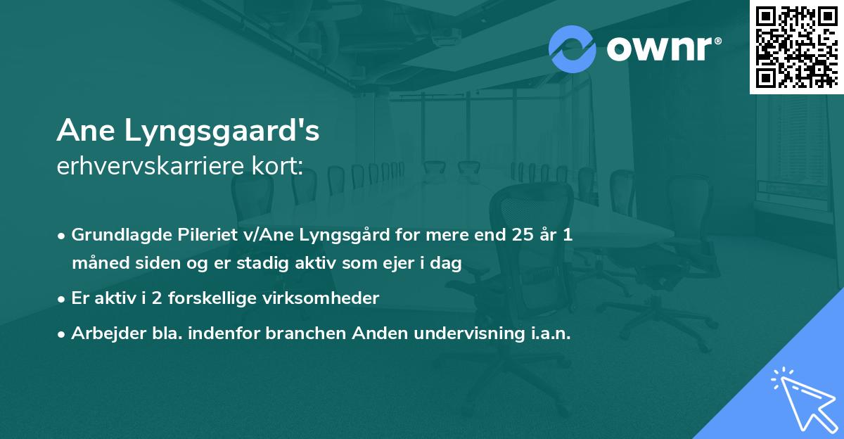 Ane Lyngsgaard's erhvervskarriere kort