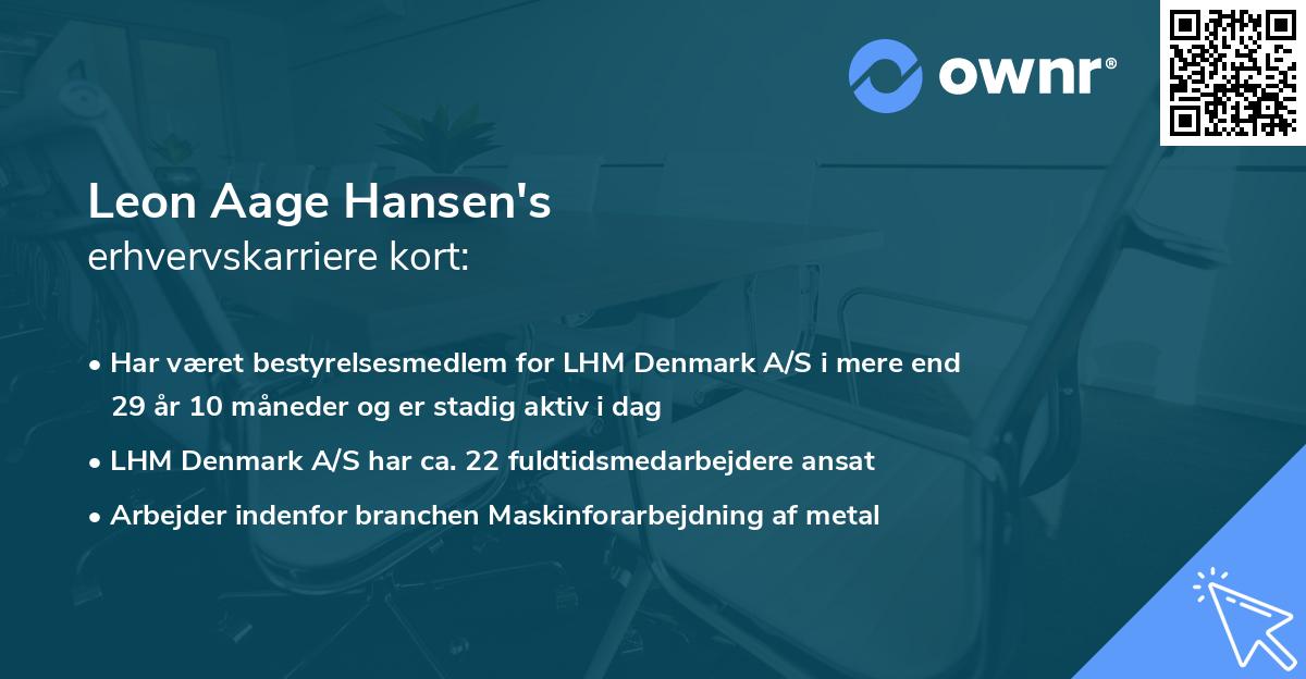 Leon Aage Hansen's erhvervskarriere kort