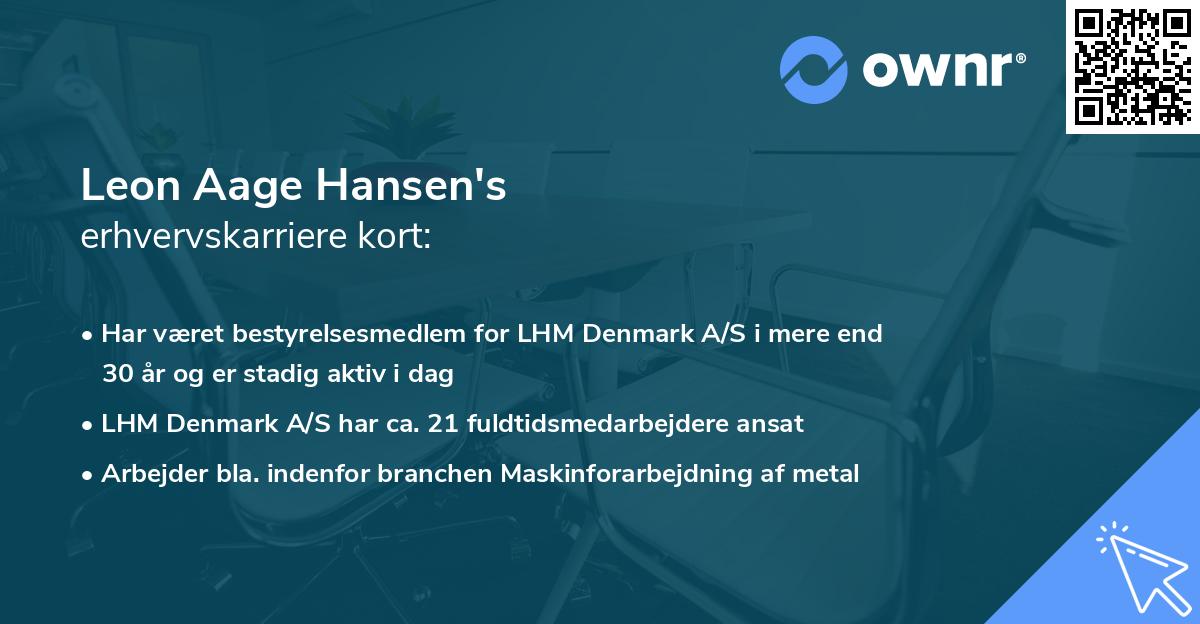 Leon Aage Hansen's erhvervskarriere kort