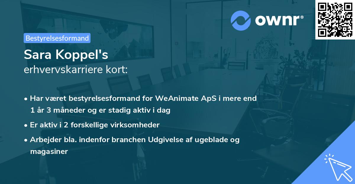 Sara Koppel's erhvervskarriere kort