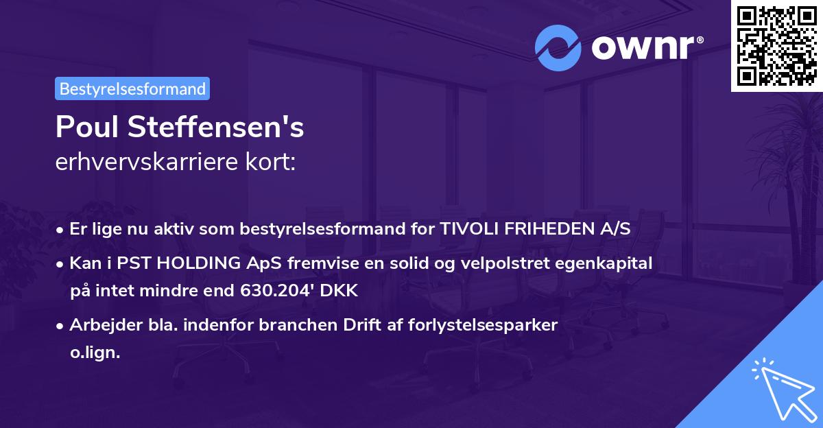 Poul Steffensen's erhvervskarriere kort