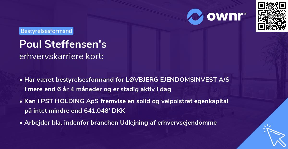 Poul Steffensen's erhvervskarriere kort