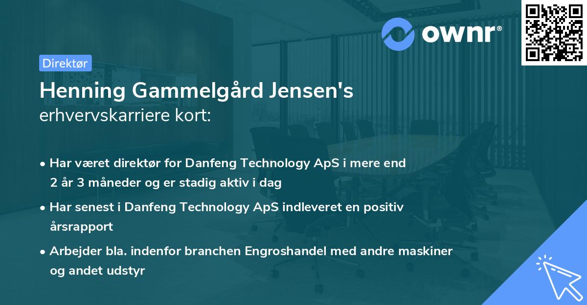 Henning Gammelgård Jensen's erhvervskarriere kort