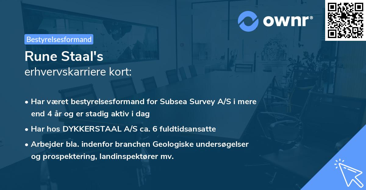 Rune Staal's erhvervskarriere kort