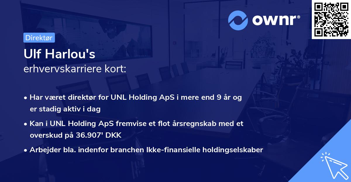 Ulf Harlou's erhvervskarriere kort