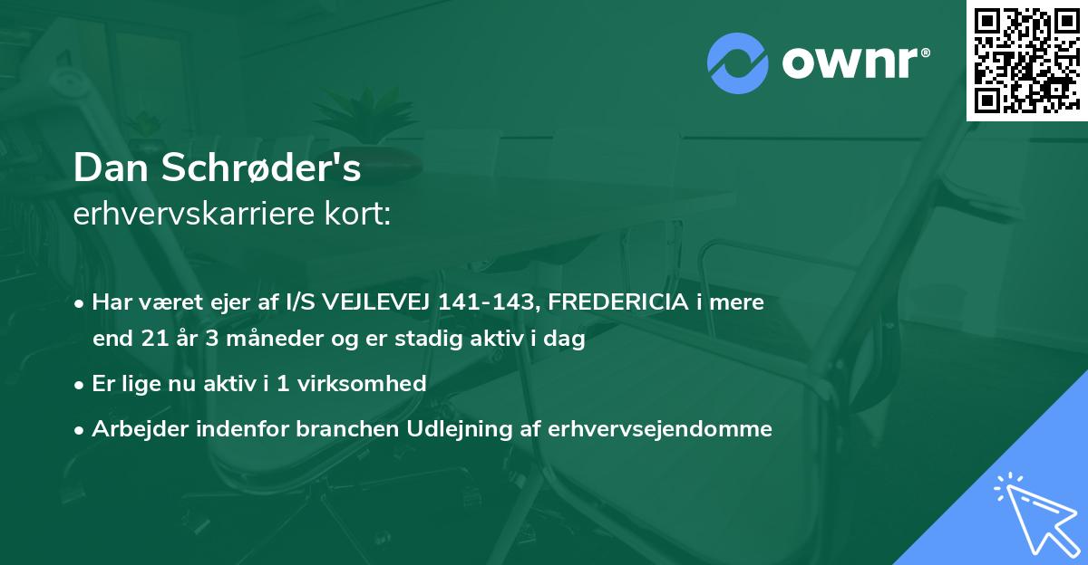 Dan Schrøder's erhvervskarriere kort
