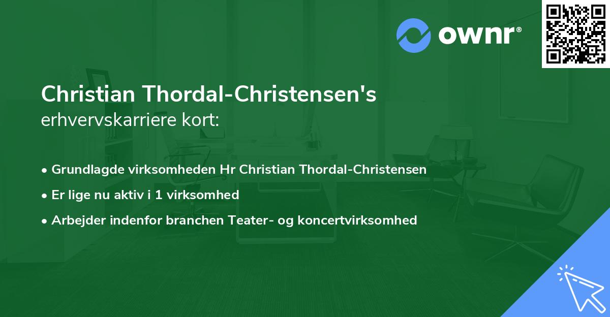 Christian Thordal-Christensen's erhvervskarriere kort