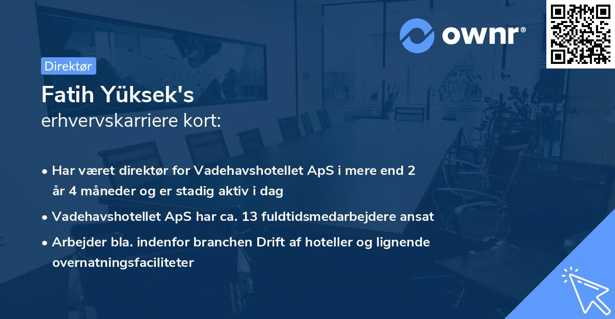 Fatih Yüksek's erhvervskarriere kort