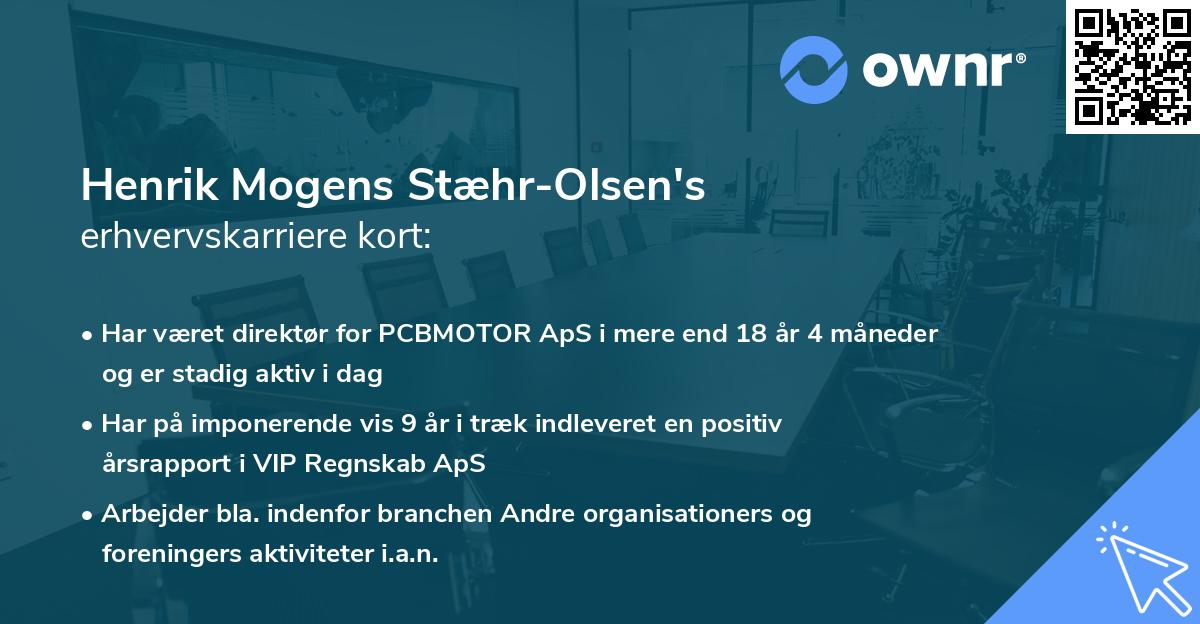 Henrik Mogens Stæhr-Olsen's erhvervskarriere kort