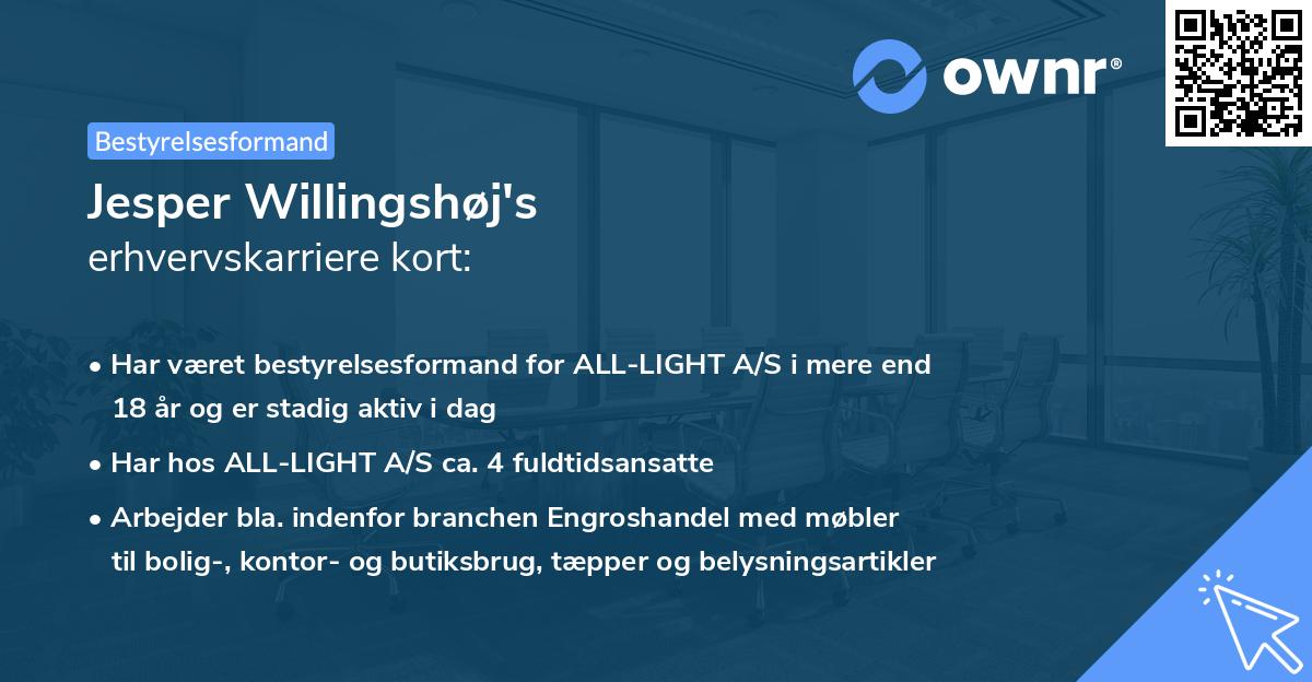 Jesper Willingshøj's erhvervskarriere kort