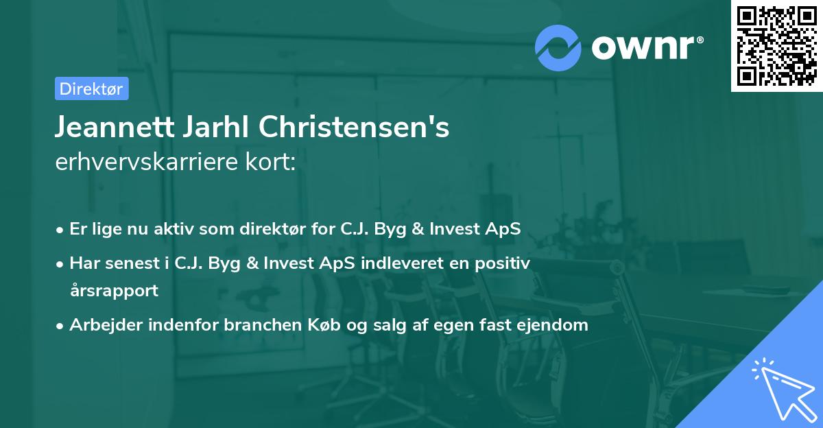 Jeannett Jarhl Christensen's erhvervskarriere kort