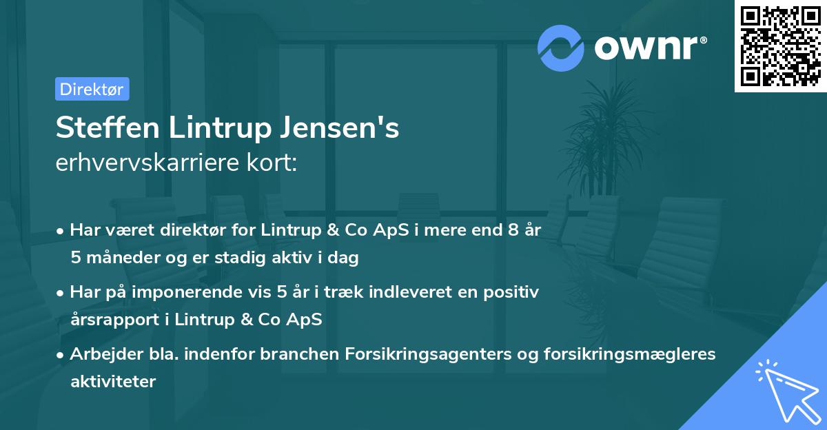 Steffen Lintrup Jensen's erhvervskarriere kort