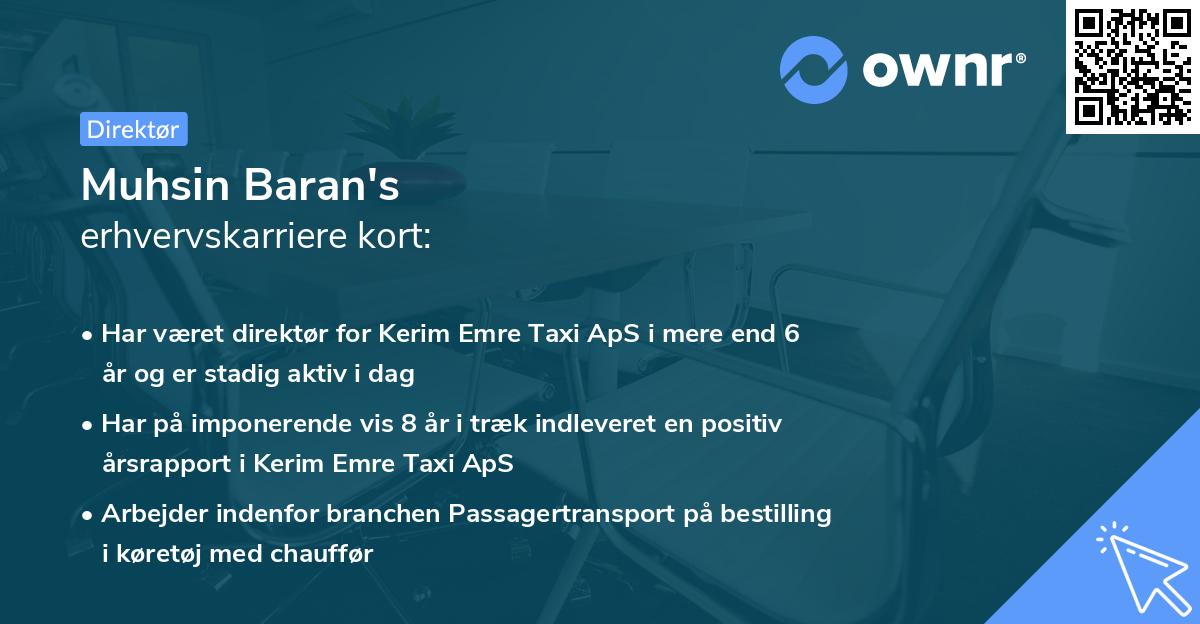 Muhsin Baran's erhvervskarriere kort
