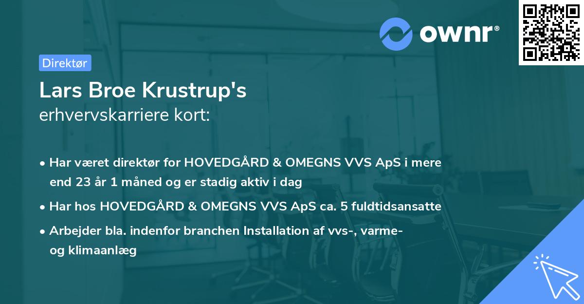 Lars Broe Krustrup's erhvervskarriere kort