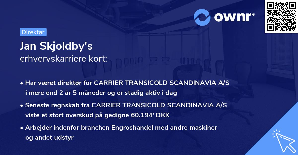 Jan Skjoldby's erhvervskarriere kort