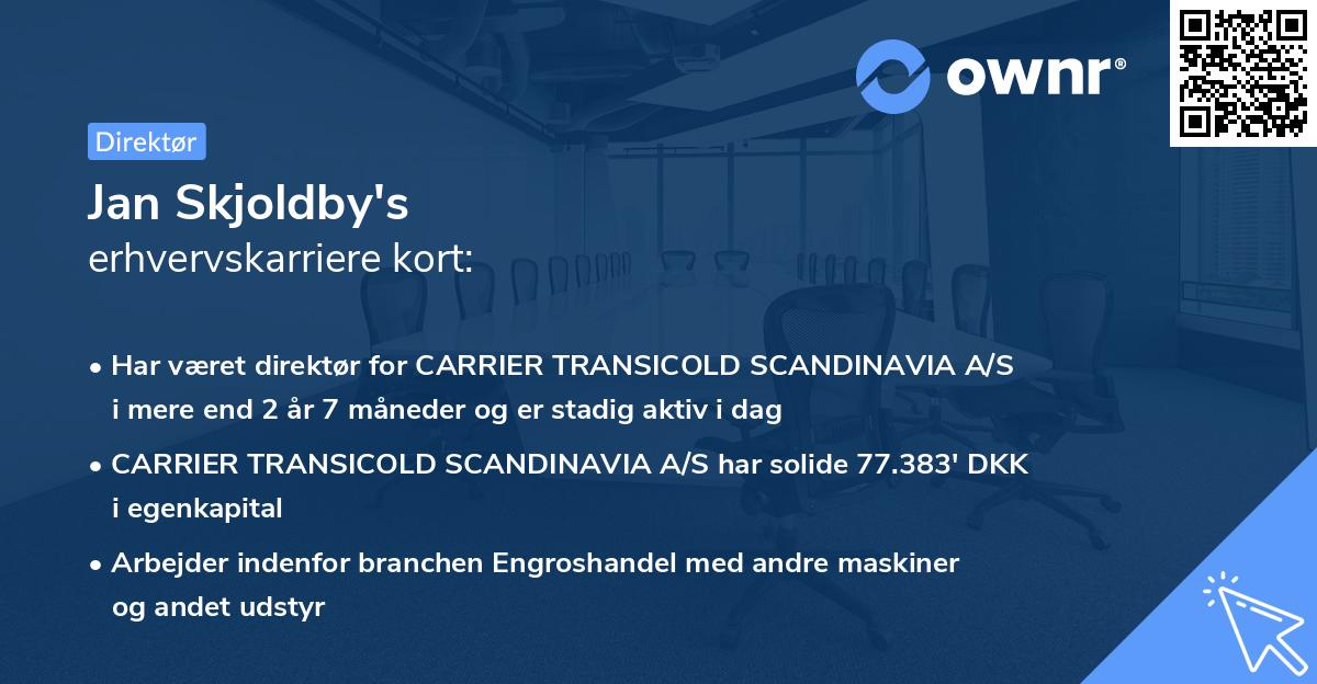 Jan Skjoldby's erhvervskarriere kort