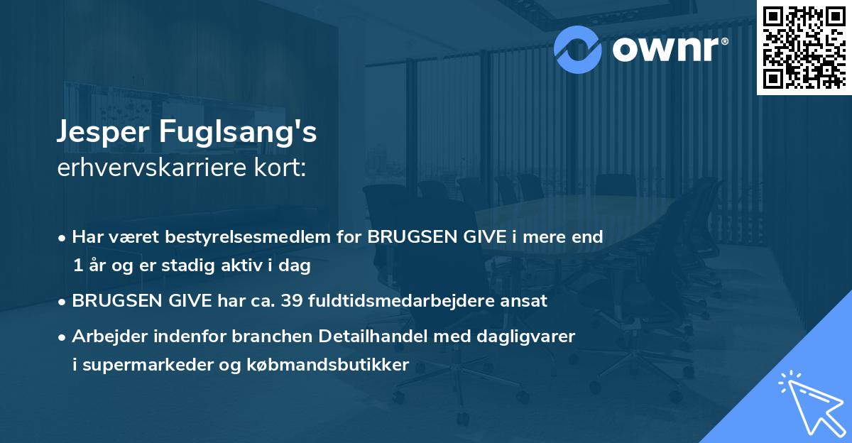 Jesper Fuglsang's erhvervskarriere kort