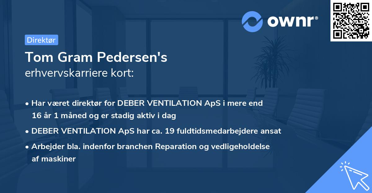 Tom Gram Pedersen's erhvervskarriere kort