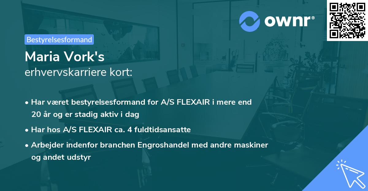 Maria Vork's erhvervskarriere kort