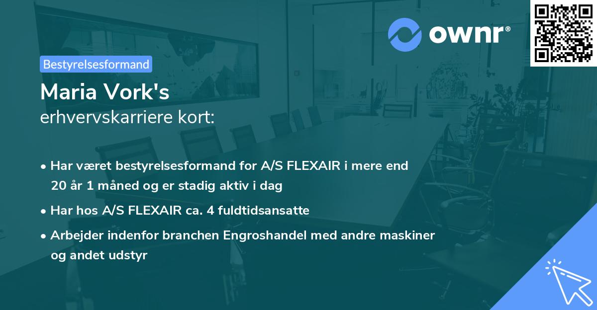 Maria Vork's erhvervskarriere kort