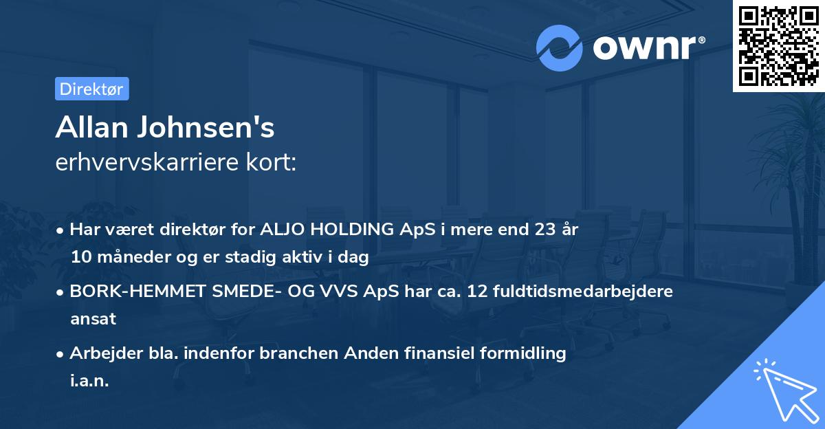 Allan Johnsen's erhvervskarriere kort