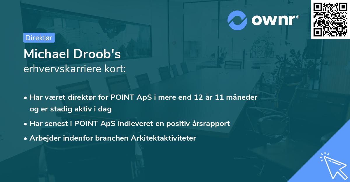 Michael Droob's erhvervskarriere kort