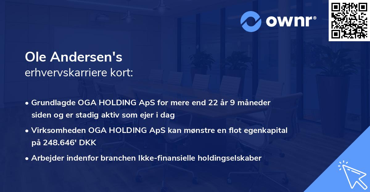Ole Andersen's erhvervskarriere kort