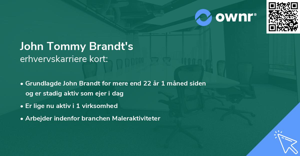 John Tommy Brandt's erhvervskarriere kort