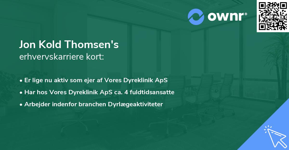 Jon Kold Thomsen's erhvervskarriere kort