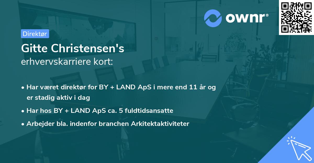 Gitte Christensen's erhvervskarriere kort