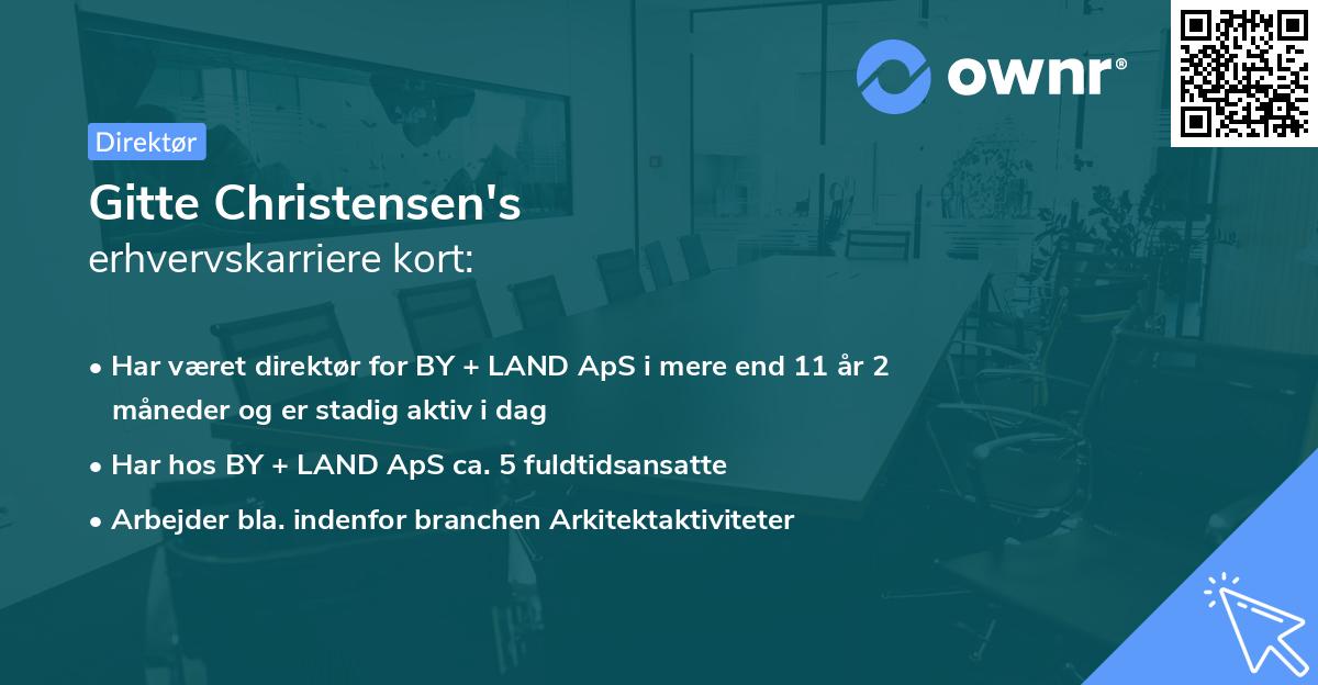 Gitte Christensen's erhvervskarriere kort