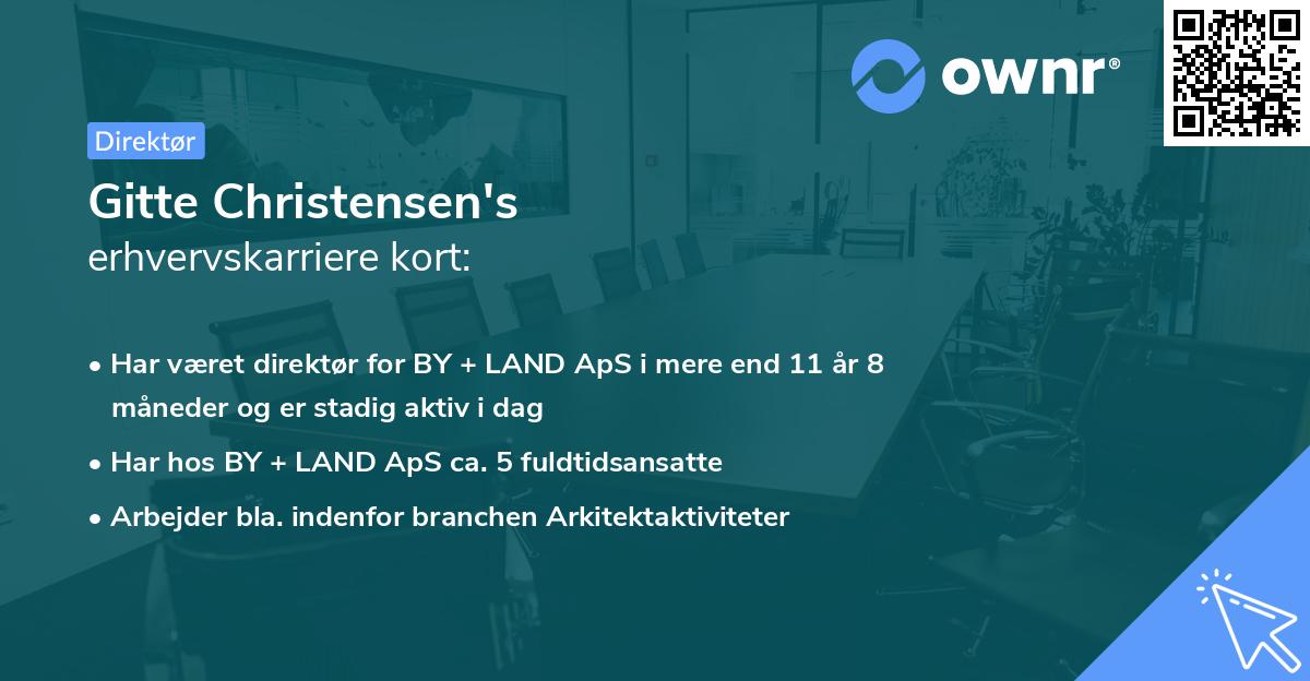 Gitte Christensen's erhvervskarriere kort
