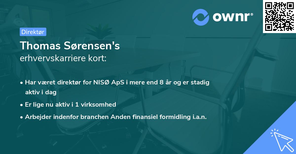 Thomas Sørensen's erhvervskarriere kort