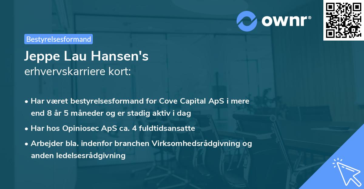 Jeppe Lau Hansen's erhvervskarriere kort