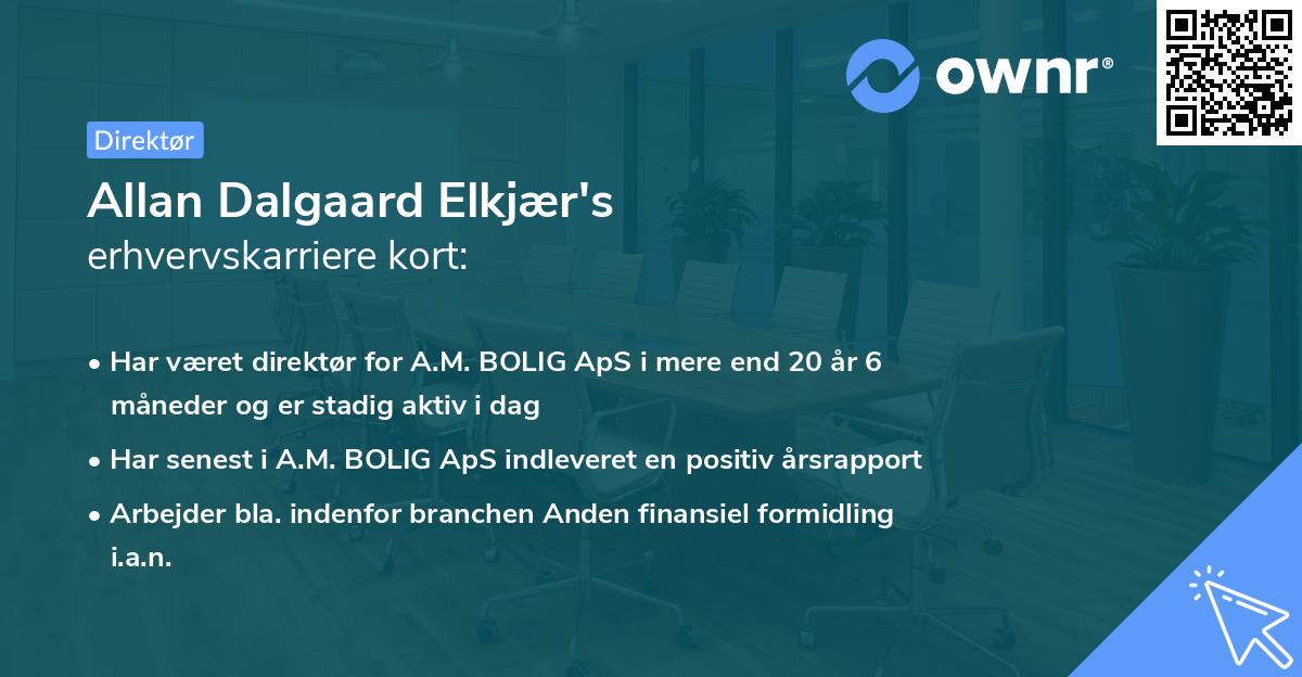 Allan Dalgaard Elkjær's erhvervskarriere kort