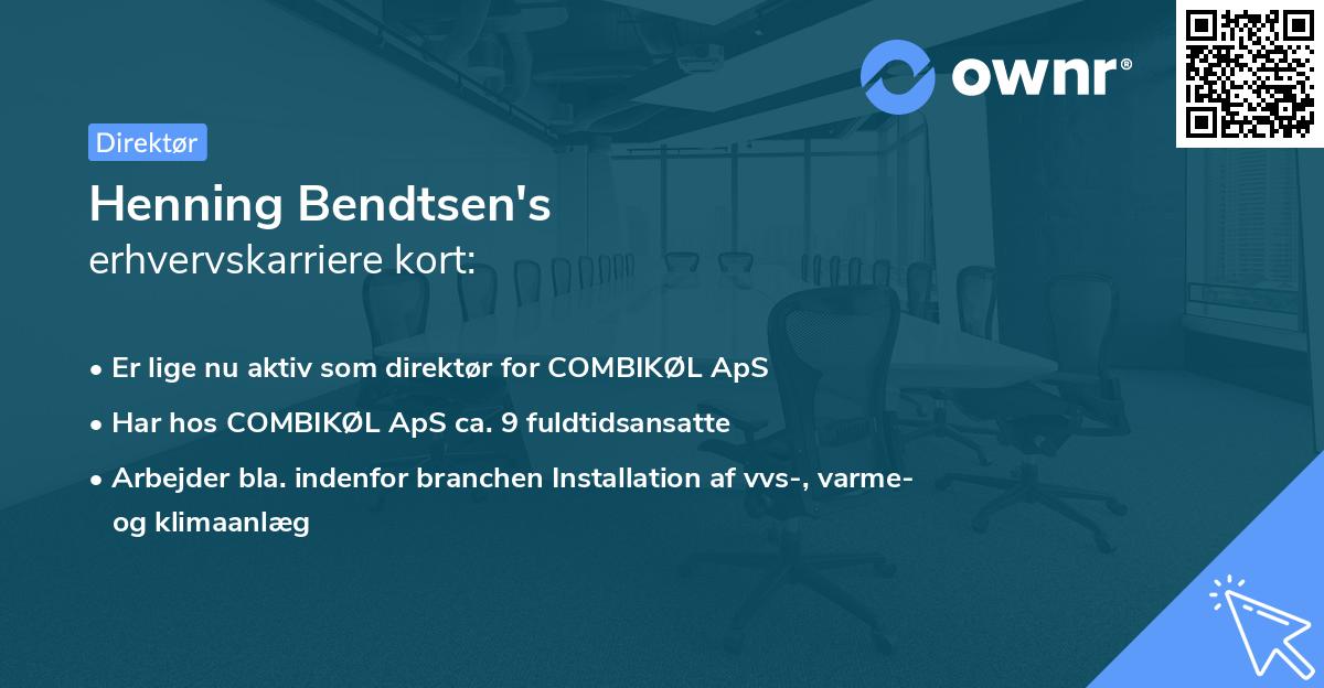 Henning Bendtsen's erhvervskarriere kort