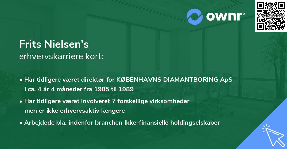 Frits Nielsen's erhvervskarriere kort