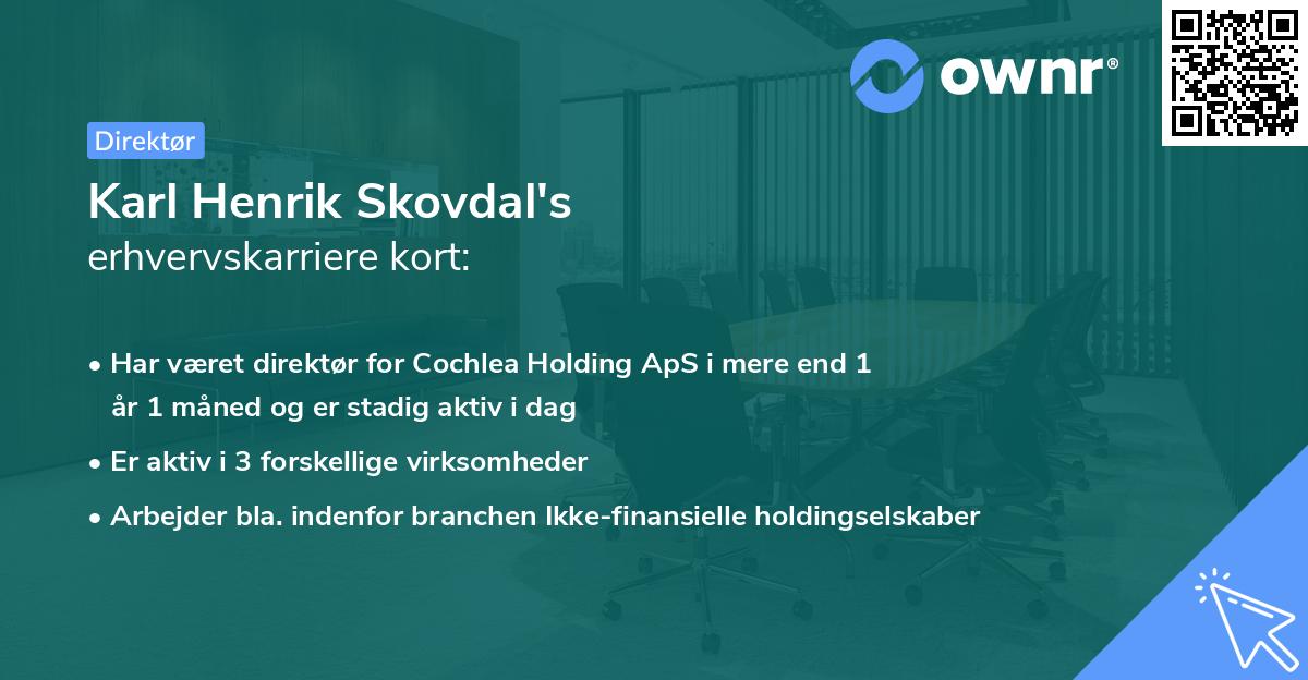 Karl Henrik Skovdal's erhvervskarriere kort