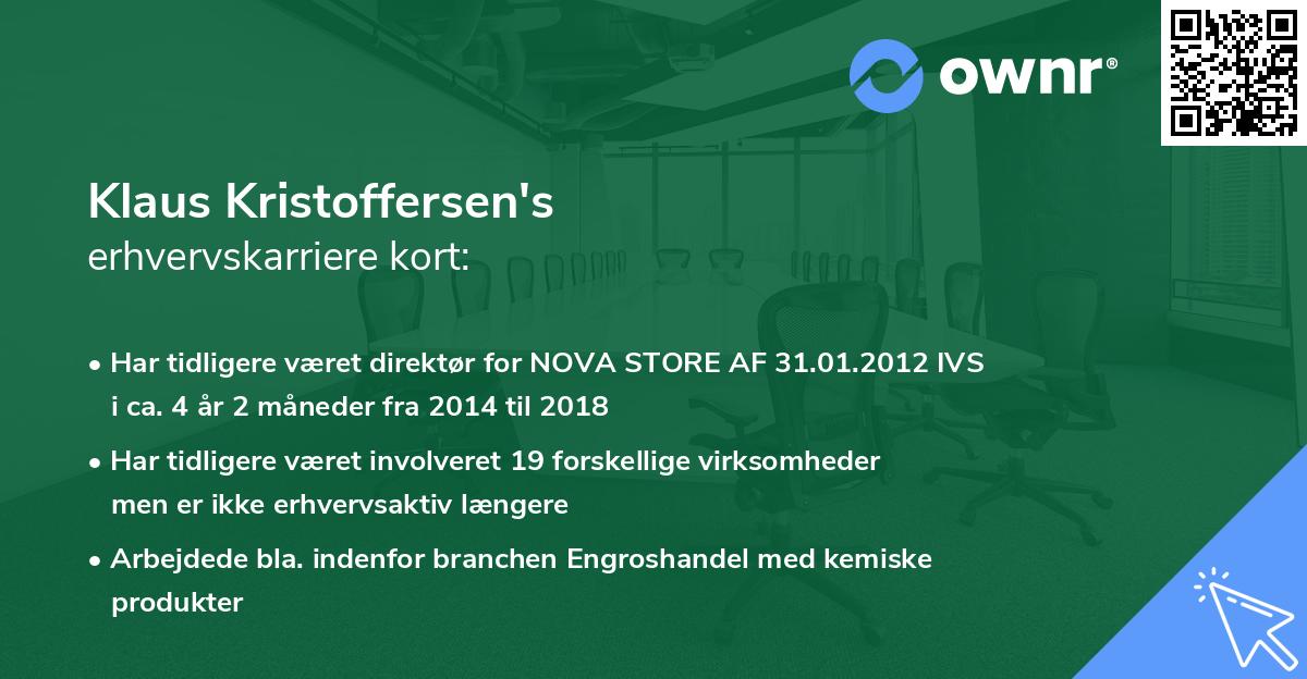 Klaus Kristoffersen's erhvervskarriere kort