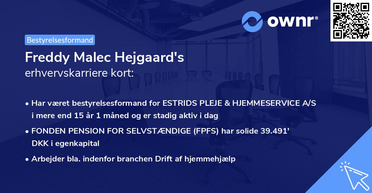 Freddy Malec Hejgaard's erhvervskarriere kort